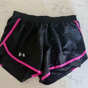 Under Armour Women's Athletic Shorts in Black with Pink Trim